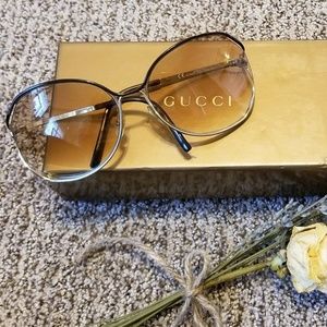 Gucci Gold Gradient Brown Sunglasses